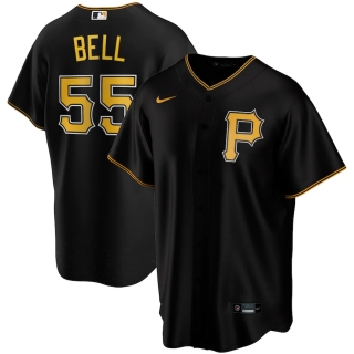 Men's Pittsburgh Pirates Josh Bell Nike Black Alternate 2020 Replica Player Jersey