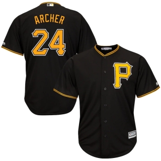 Men's Pittsburgh Pirates Chris Archer Majestic Black Alternate Official Cool Base Player Jersey