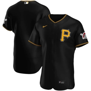 Men's Pittsburgh Pirates Nike Black Alternate 2020 Authentic Team Logo Jersey