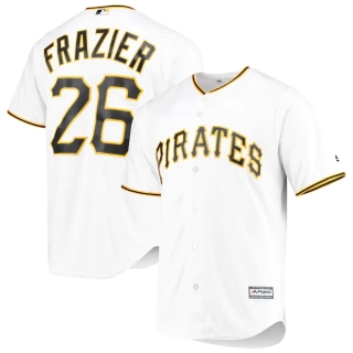 Men's Pittsburgh Pirates Adam Frazier Majestic White Home Cool Base Jersey