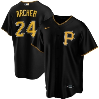 Men's Pittsburgh Pirates Chris Archer Nike Black Alternate 2020 Replica Player Jersey