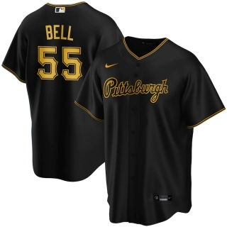 Men's Pittsburgh Pirates Josh Bell Nike Black Alternate 2020 Replica Team Jersey
