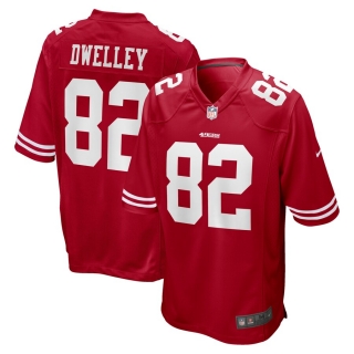 Men's San Francisco 49ers Ross Dwelley Nike Scarlet Game Jersey