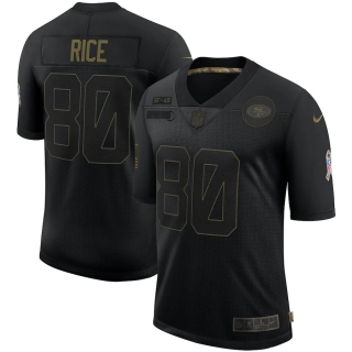 Men's San Francisco 49ers Jerry Rice Nike Black 2020 Salute To Service Retired Limited Jersey