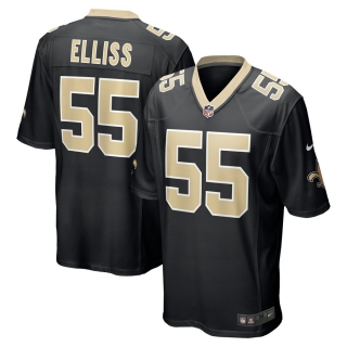 Men's New Orleans Saints Kaden Elliss Nike Black Game Jersey