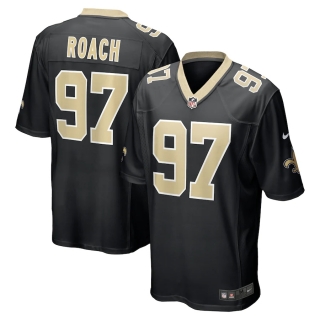 Men's New Orleans Saints Malcolm Roach Nike Black Team Game Jersey