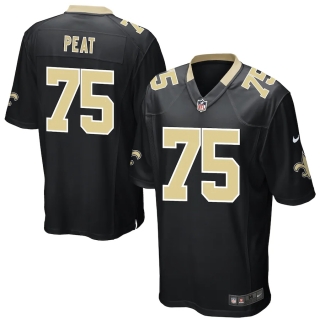 Men's New Orleans Saints Andrus Peat Nike Black Game Player Jersey