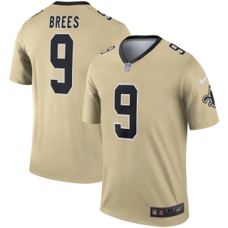 Men's New Orleans Saints Drew Brees Nike Gold Inverted Legend Jersey