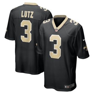 Men's New Orleans Saints Wil Lutz Nike Black Game Jersey