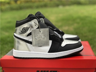 Authentic Air Jordan 1 High OG WMNS “Silver Toe” Women Shoes