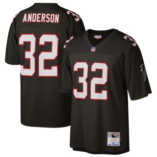 Men's Atlanta Falcons Jamal Anderson Mitchell & Ness Black Retired Player Legacy Replica Jersey