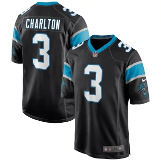 Men's Carolina Panthers Joseph Charlton Nike Black Game Jersey