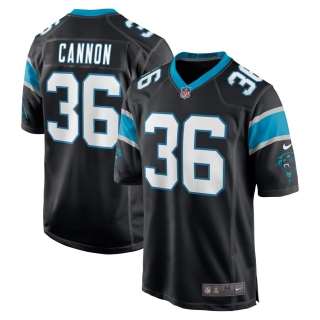 Men's Carolina Panthers Trenton Cannon Nike Black Game Jersey