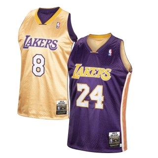 Men's Los Angeles Lakers Kobe Bryant Mitchell & Ness Gold Purple Authentic Reversible Jersey