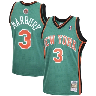 Men's New York Knicks Stephon Marbury Mitchell & Ness Green 2006-07 Hardwood Classics Swingman Jersey