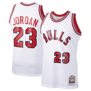 Men's Chicago Bulls Michael Jordan Mitchell & Ness White 1984-85 Hardwood Classics Rookie Authentic Jersey