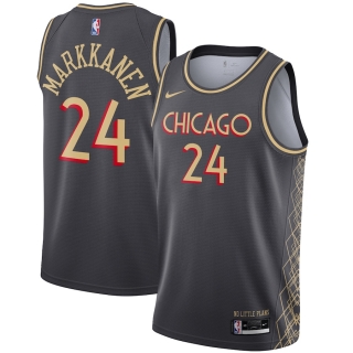 Men's Chicago Bulls Lauri Markkanen Nike Gray 2020-21 Swingman Player Jersey – City Edition