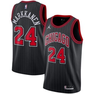 Men's Chicago Bulls Lauri Markkanen Jordan Brand Black 2020-21 Swingman Jersey - Statement Edition