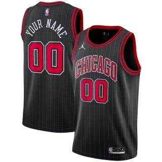 Men's Chicago Bulls Jordan Brand Black Swingman Custom Jersey - Statement Edition