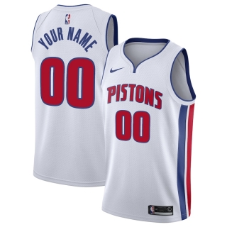 Men's Detroit Pistons Nike White 2020-21 Swingman Custom Jersey – Association Edition