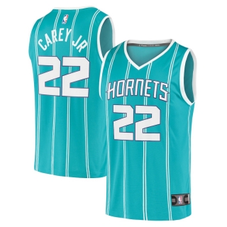 Men's Charlotte Hornets Vernon Carey Jr Fanatics Branded Teal 2020-21 Fast Break Replica Jersey - Icon Edition