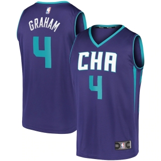 Men's Charlotte Hornets Devonte' Graham Fanatics Branded Purple 2020-21 Fast Break Replica Player Jersey - Statement Edition