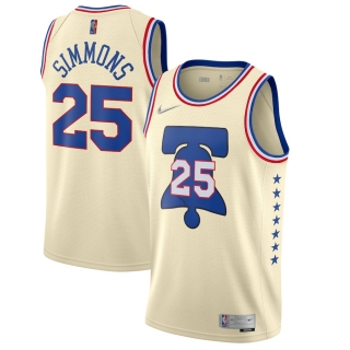 Men's Philadelphia 76ers Ben Simmons Nike Cream 2020-21 Swingman Player Jersey – Earned Edition