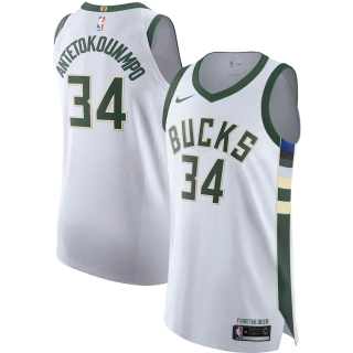 Men's Milwaukee Bucks Giannis Antetokounmpo Nike White Authentic Player Jersey - Association Edition