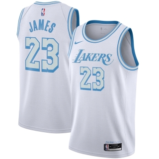 Men's Los Angeles Lakers LeBron James Nike White 2020-21 Swingman Player Jersey – City Edition