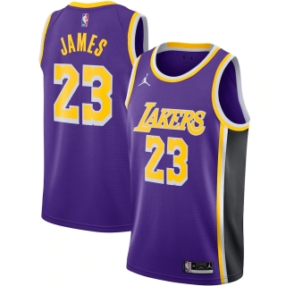Men's Los Angeles Lakers LeBron James Jordan Brand Purple 2020-21 Swingman Jersey - Statement Edition