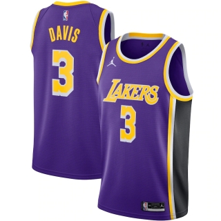 Men's Los Angeles Lakers Anthony Davis Jordan Brand Purple 2020-21 Swingman Jersey - Statement Edition