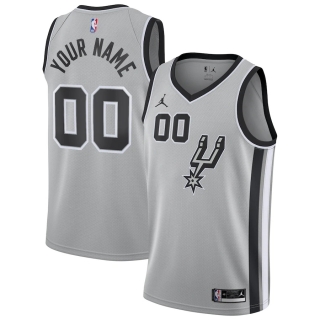 Men's San Antonio Spurs Jordan Brand Silver Swingman Custom Jersey - Statement Edition