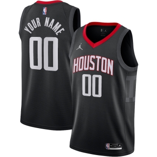 Men's Houston Rockets Jordan Brand Black Swingman Custom Jersey - Statement Edition