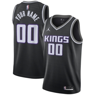 Men's Sacramento Kings Jordan Brand Black Swingman Custom Jersey - Statement Edition