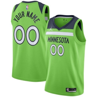 Men's Minnesota Timberwolves Jordan Brand Green Swingman Custom Jersey - Statement Edition