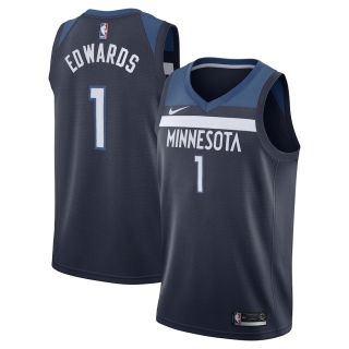 Men's Minnesota Timberwolves Anthony Edwards Nike Navy 2020 NBA Draft First Overall Pick Swingman Replica Jersey - Icon Edition