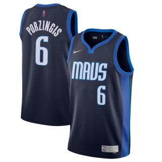 Men's Dallas Mavericks Kristaps Porzingis Nike Navy 2020-21 Swingman Player Jersey – Earned Edition