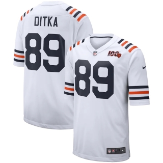 Men's Chicago Bears Mike Ditka Nike White 100th Season Retired Alternate Game Jersey