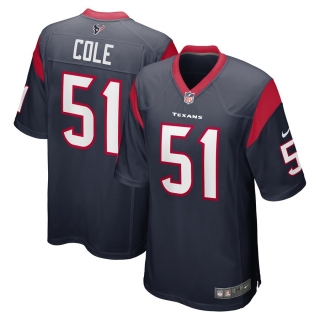 Men's Houston Texans Dylan Cole Nike Navy Game Jersey