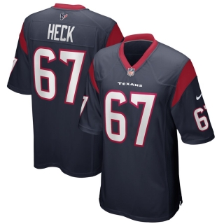 Men's Houston Texans Charlie Heck Nike Navy Player Game Jersey