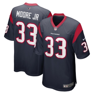 Men's Houston Texans AJ Moore Jr Nike Navy Game Jersey
