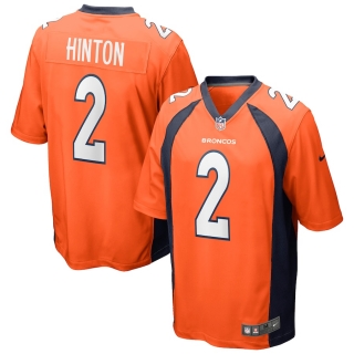 Men's Denver Broncos Kendall Hinton Nike Orange Game Jersey