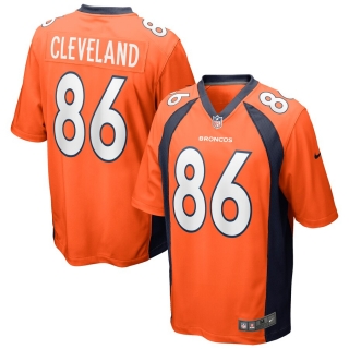 Men's Denver Broncos Tyrie Cleveland Nike Orange Game Jersey
