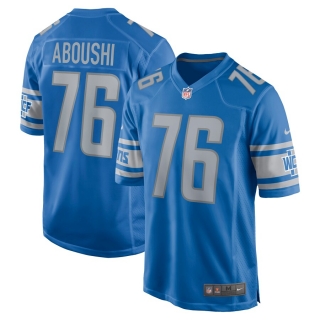 Men's Detroit Lions Oday Aboushi Nike Blue Game Jersey
