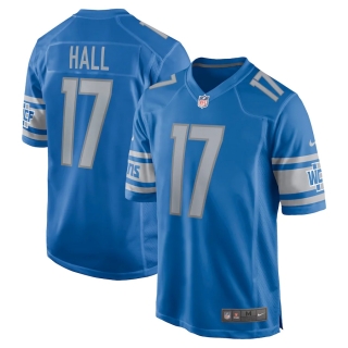 Men's Detroit Lions Marvin Hall Nike Blue Game Jersey