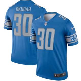 Men's Detroit Lions Jeff Okudah Nike Blue Legend Jersey