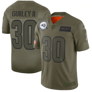 Men's Los Angeles Rams Todd Gurley II Nike Olive 2019 Salute to Service Limited Jersey