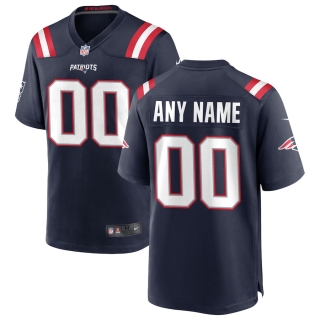 Men's Nike New England Patriots Navy Custom Game Jersey