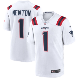 Men's New England Patriots Cam Newton Nike White Game Jersey