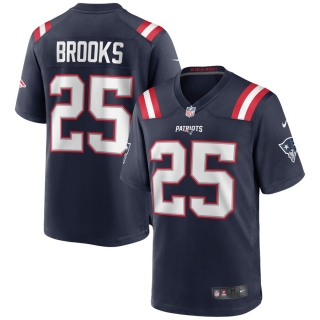Men's New England Patriots Terrence Brooks Nike Navy Game Jersey